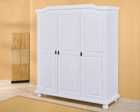 Šatníková skriňa Bastian, bielená borovica