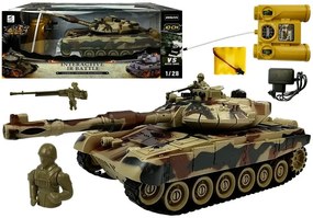 LEAN TOYS Tank 1:28 RC - hnedý