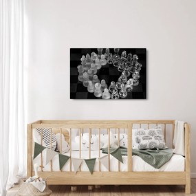 Obraz - čiernobiele šachy (90x60 cm)