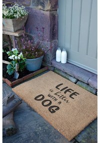 Rohožka z kokosového vlákna 60x90 cm Life Is Better With &amp; Dog – Artsy Doormats