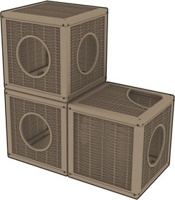 BAMA Modulárny prístrešok a preliezačka pre mačky QUBLO, farba biela