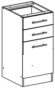 Dolná kuchynská skrinka Fabiana S-40SZ2 - dub sonoma / biela