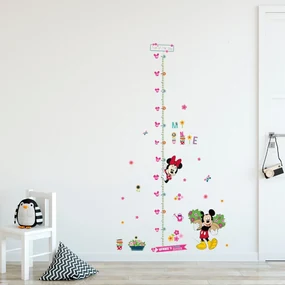 Samolepka na stenu "Detský meter - Mickey a Minnie" 65x121 cm