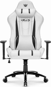 Herná ergonomická stolička HC-1013 – biele kancelárske kreslo s 3D podrúčkami