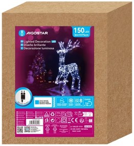 Aigostar - LED Vonkajšia vianočná dekorácia LED/3,6W/31/230V 6500K 75cm IP44 sob