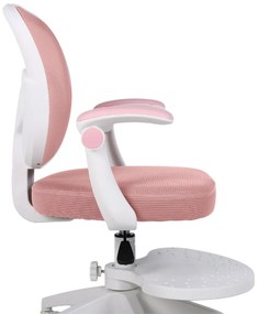 Detská otočná stolička Neoseat JUNI 008 s podnožou — látka, ružová