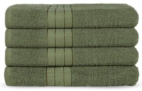 Tmavozelené froté bavlnené uteráky v súprave 4 ks 50x100 cm – Good Morning