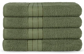 Tmavozelené froté bavlnené uteráky v súprave 4 ks 50x100 cm – Good Morning