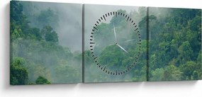 Obraz - Ranná hmla (s hodinami) (90x30 cm)