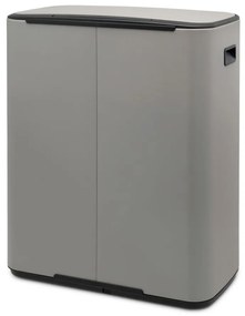 Svetlosivý nášľapný oceľový odpadkový kôš na triedený odpad 60 l Bo – Brabantia