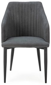 Tmavosivé čalúnené jedálenské kreslá v súprave 2 ks Nadi – Marckeric