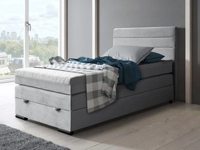 Kontinentálna boxspring posteľ LORA 200x120, sivá (mono 244)