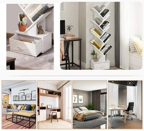 10-poschodová knižnica, biela