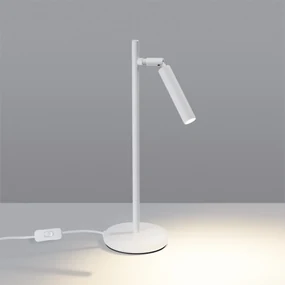 Stolná lampa Pastelo, 1x biele kovové tienidlo