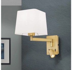 Orion WA 2-1469/1- LED Nástenná lampa CARLTON 1xE27/40W/230V + LED/3W biela/zlatá