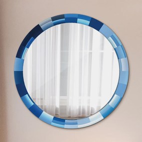 Okrúhle ozdobné zrkadlo Modrý abstrakt fi 90 cm