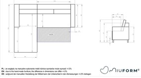 Tmavosivá zamatová rozkladacia rohová pohovka Miuform Stylish Stan, ľavý roh