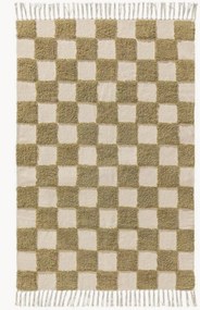 Ručne tkaný bavlnený koberec's reliéfnou štruktúrou Caro