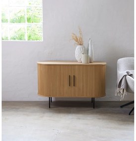 Komoda v dekore duba s posuvnými dverami v prírodnej farbe 120x76x45 cm Nola – Unique Furniture