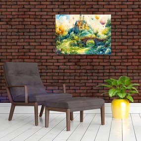 Sklenený obraz - Rozprávkový zámok (70x50 cm)