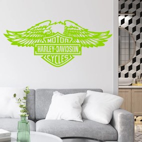 Veselá Stena Samolepka Harley Davidson orol Farba: zelená, Veľkosť: 80 x 34 cm