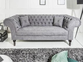 Paris Chesterfield sedačka sivá