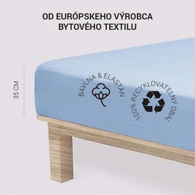 Napínacia plachta na posteľ jersey s elastanom modrá 180 x 200 cm