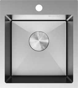 Mexen Solix, 1-komorový nerezový drez 400 x 450 mm, brúsená oceľ, 6401401000-01