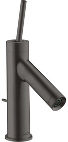 AXOR Starck páková (joysticková) batéria pre umývadielka s odtokovou súpravou s tiahlom, výška výtoku 69 mm, kartáčovaný čierny chróm, 10116340