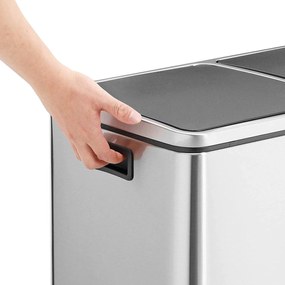 Odpadkový kôš 2 x 24 L strieborný