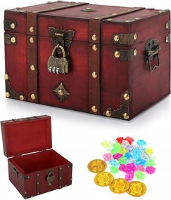 CSPone Dekoratívna schránka s šifrovacím zámkom. Truhlica s pokladom.