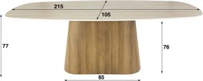 Jedálenský stôl 45-73 Romano 215x105cm Ceramic Travertine  - Komfort-nábytok