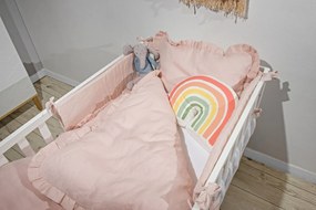 Ľanové obliečky do postieľky DUSTY PINK, vel. M