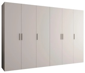Šatníková skriňa 300 cm Borry 1 (kašmír + strieborná). Akcia -20%. Vlastná spoľahlivá doprava až k Vám domov. 1125798
