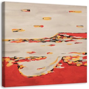 Obraz na plátně Abstraktní béžová červená - 40x40 cm
