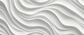 Obraz - 3D biele vlny (120x50 cm)