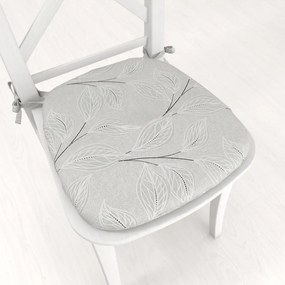 Biante Oblý podsedák Leona LN-165 Popínavé lístky na sivom - 39x37x3 cm