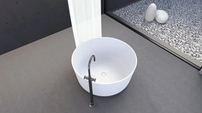 Polysan Polysan, ESTATIS voľne stojaca vaňa liaty mramor ø110x51cm, biela matná, 93868