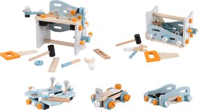 Mini dielňa drevený stôl na náradie stavebnica 52 kusov ECOTOYS
