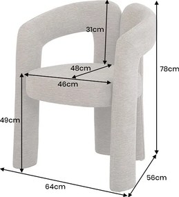 Dizajnová jedálenská stolička Perdita sivo-béžová - II. Trieda