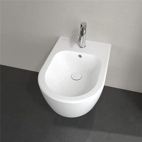 VILLEROY &amp; BOCH Avento závesný bidet s otvorom, s prepadom, 370 x 530 mm, biela alpská, s povrchom CeramicPlus, 540500R1