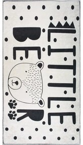 Čierno-biely prateľný detský koberec 80x120 cm Little Bear – Vitaus