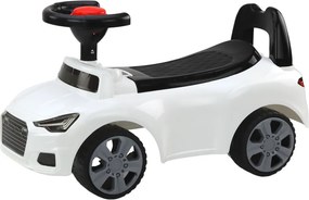LEAN CARS Detské odrážadlo auto s opierkou QX-3396, klaksón a úložný box, biele
