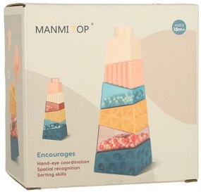 KIK Montessori vzdelávacia pyramídová senzorická veža s loptičkami