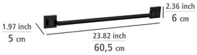 WENKO 71445800 - Tyč na uteráky VACUUM-LOC QUADRO ED 60,5x6 cm čierna