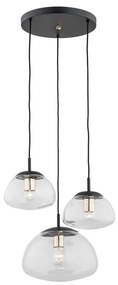 Argon 1492 - Luster na lanku TRINI 3xE27/15W/230V čierna