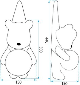 Toolight G169-1W, detské nástenné svietidlo macko v tričku, 1xG9, G168-1W PINK, OSW-07808