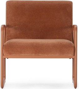 Terakotové ženilkové kreslo Vince – MOME