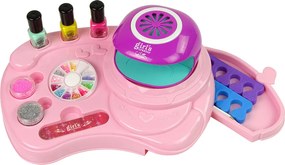 LEAN Toys Sada lakov na nechty s trblietkami lampou a nálepkami