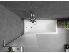 Mexen Next L, 1-krídlová vaňová zástena 60 x 150 cm, 6mm sklo námraza, chrómový profil, 895-060-000-03-30-01